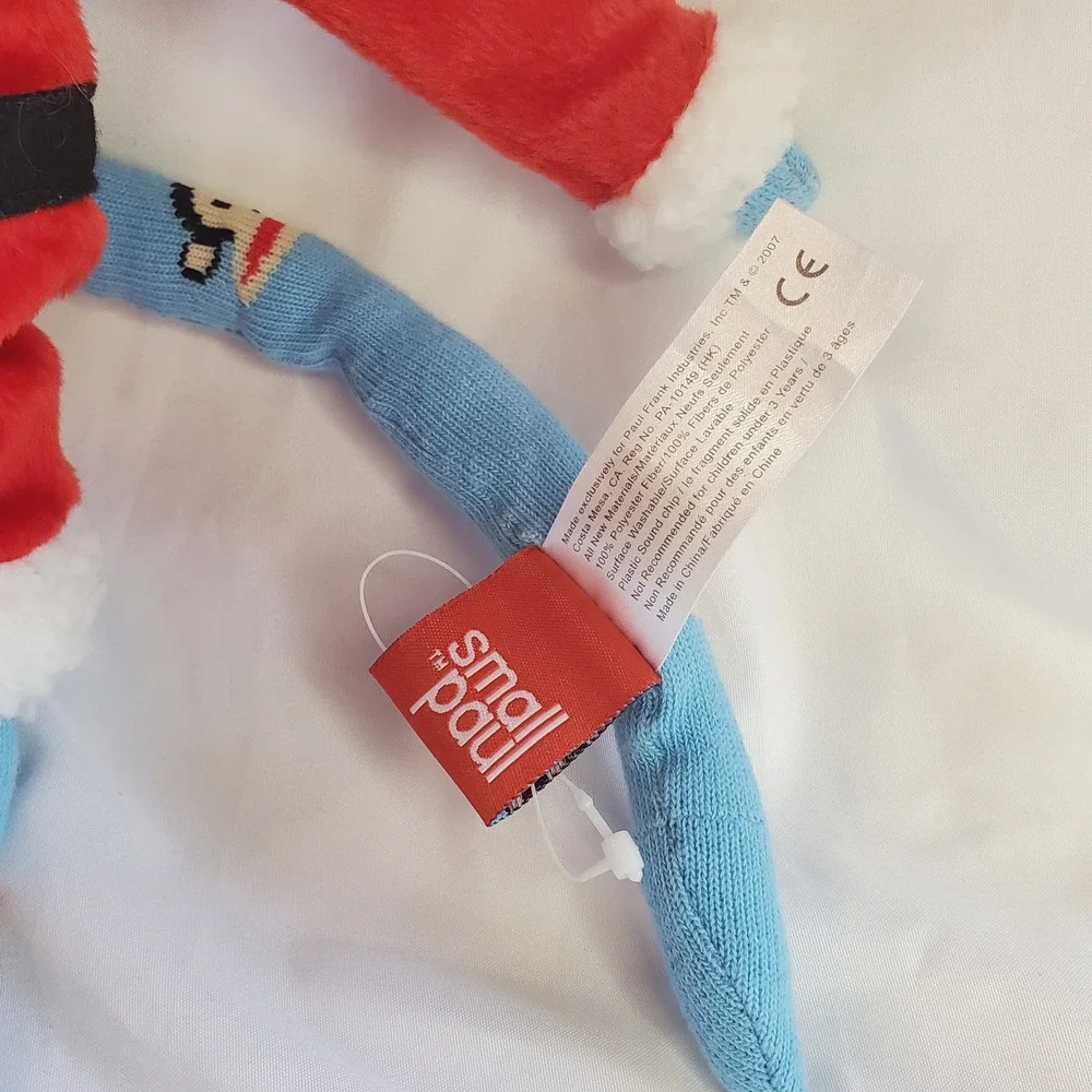 Paul Frank Julius Monkey Santa Claus Plush Blue Sock Monkey Holiday Christmas